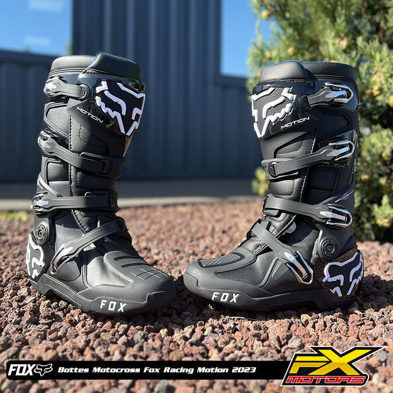 bottes motocross fox racing motion noir 2023