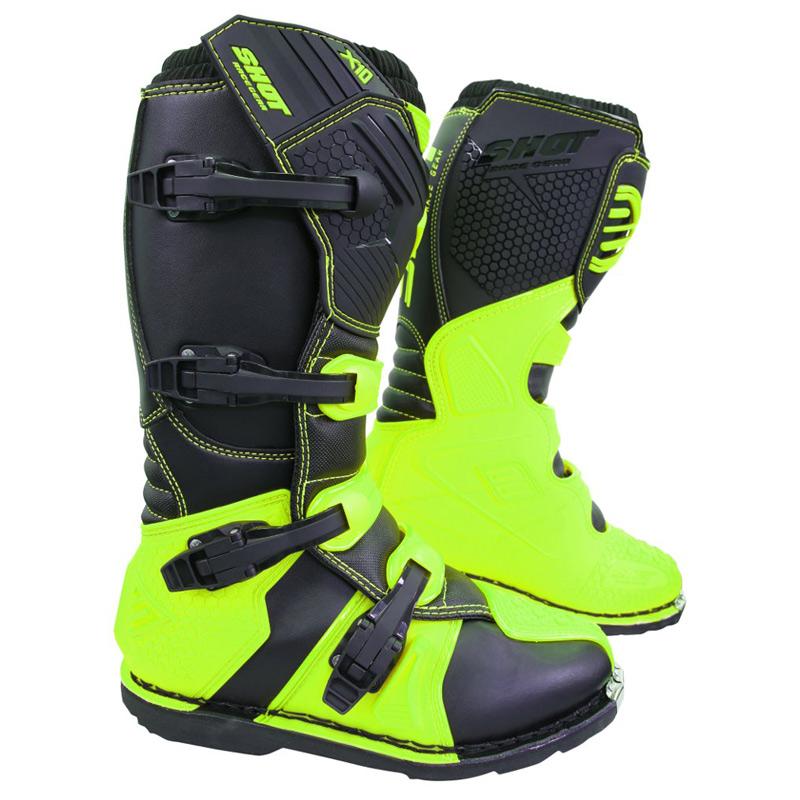 botte moto jaune fluo