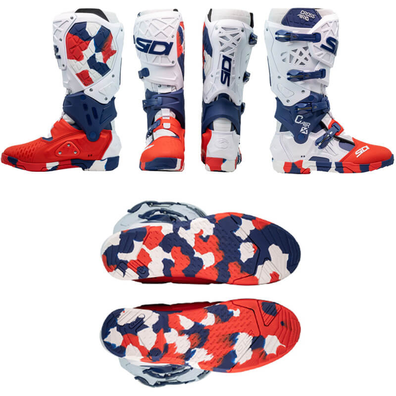 bottes sidi crossair x bleu blanc rouge  mx