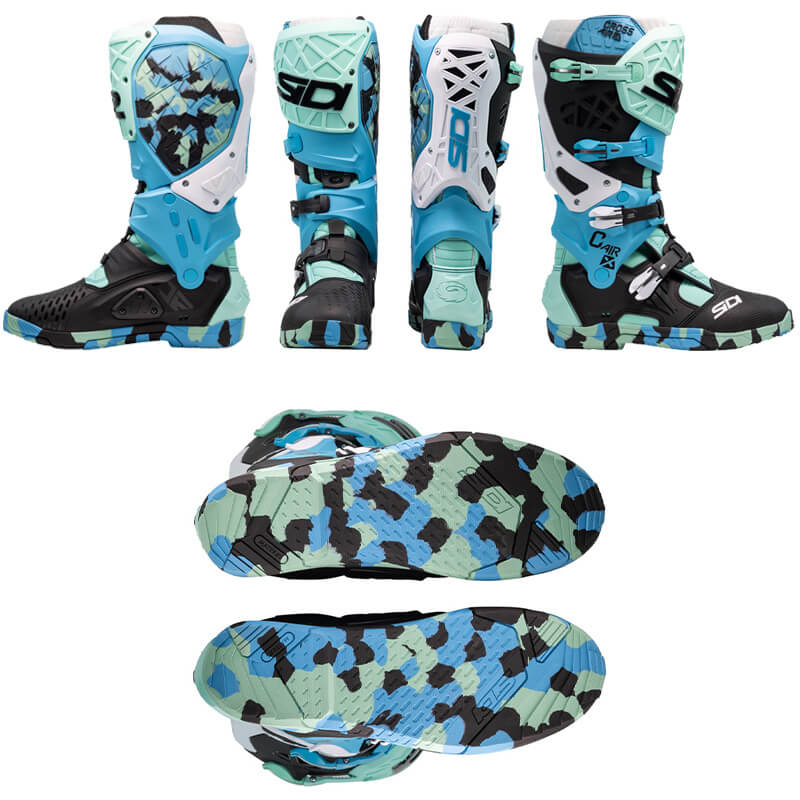 bottes sidi crossair x bleu turquoise mx