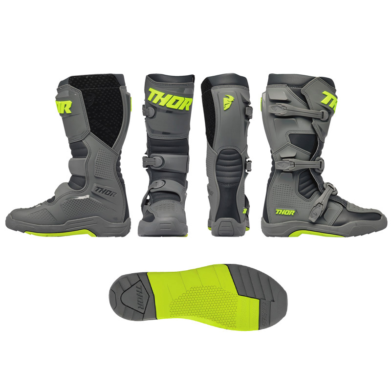 bottes thor mx blitz xr gris jaune fluo 2024 cross