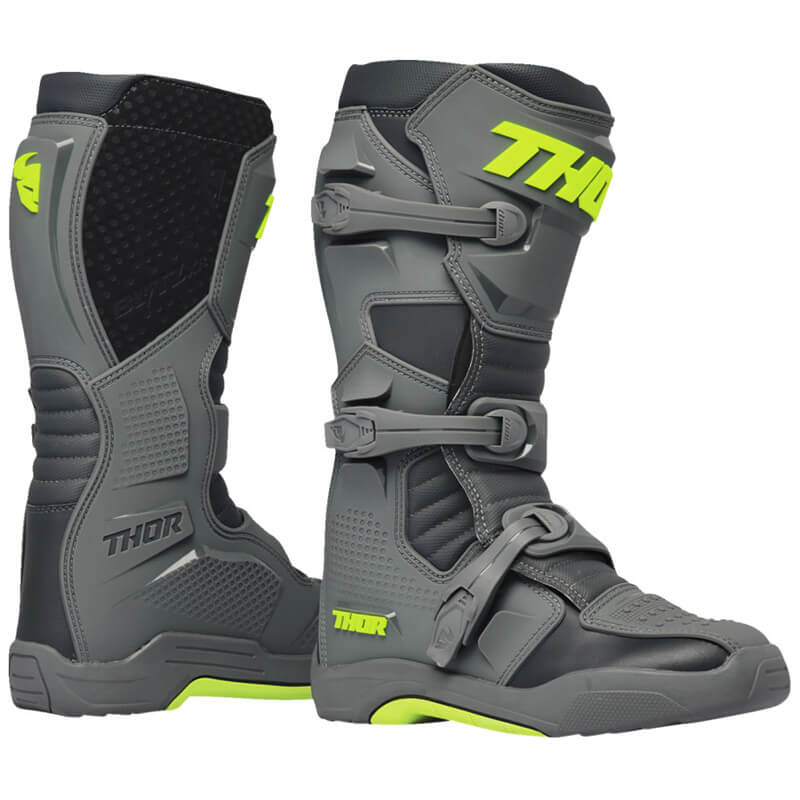 bottes thor mx blitz xr gris jaune fluo 2024