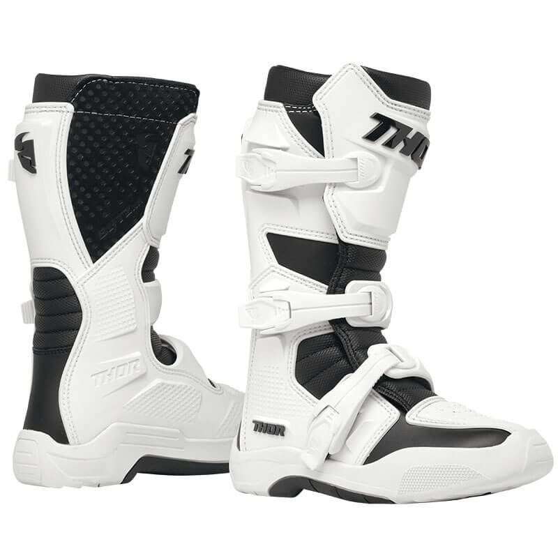 bottes thor mx blitz xr kid blanc noir
