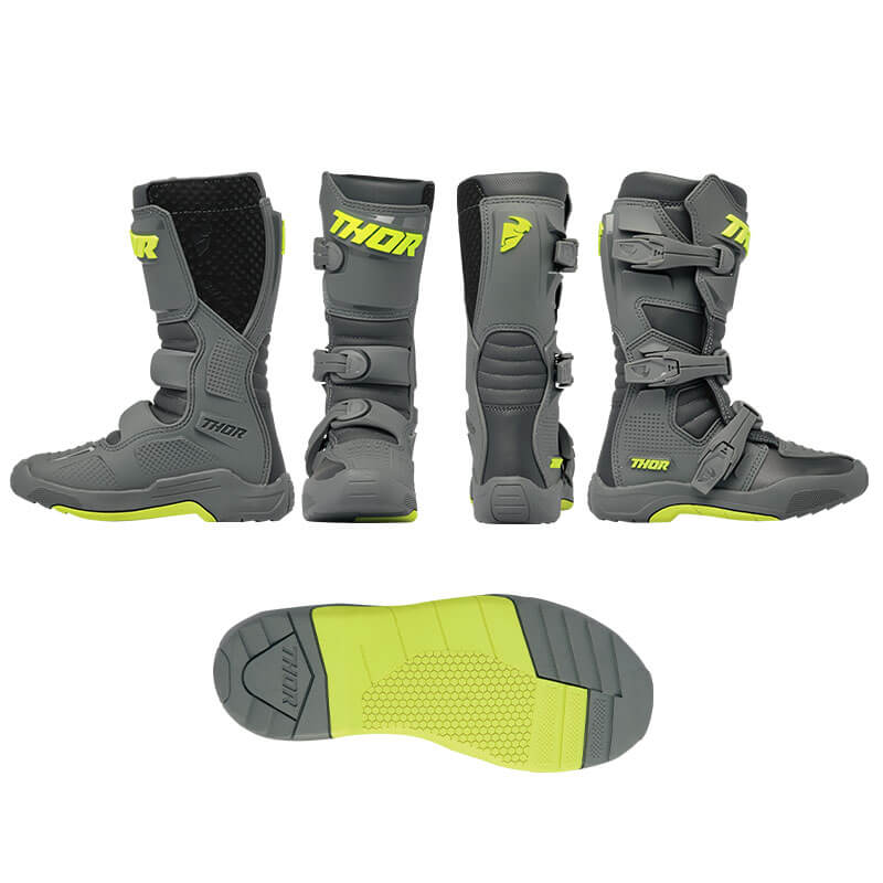 bottes thor mx blitz xr kid gris jaune cross