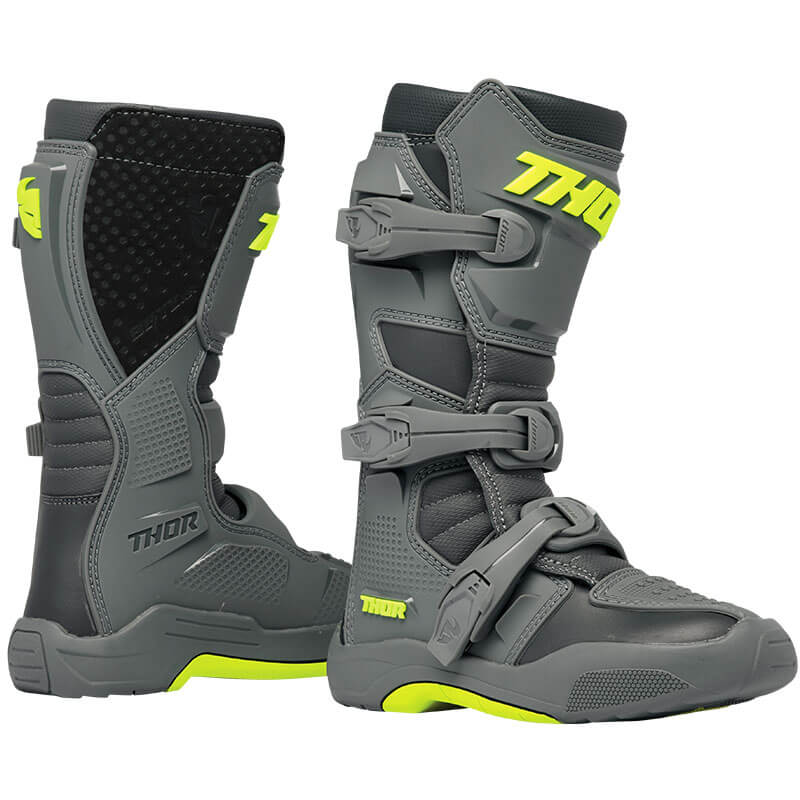 bottes thor mx blitz xr kid gris jaune