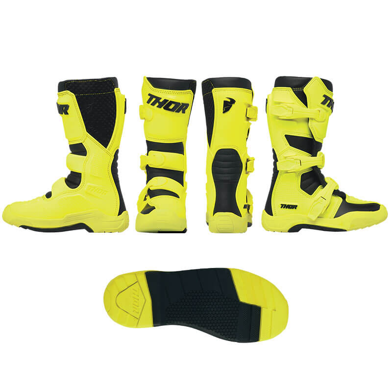 bottes thor mx blitz xr kid jaune noir cross