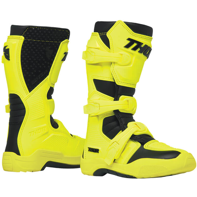 bottes thor mx blitz xr kid jaune noir