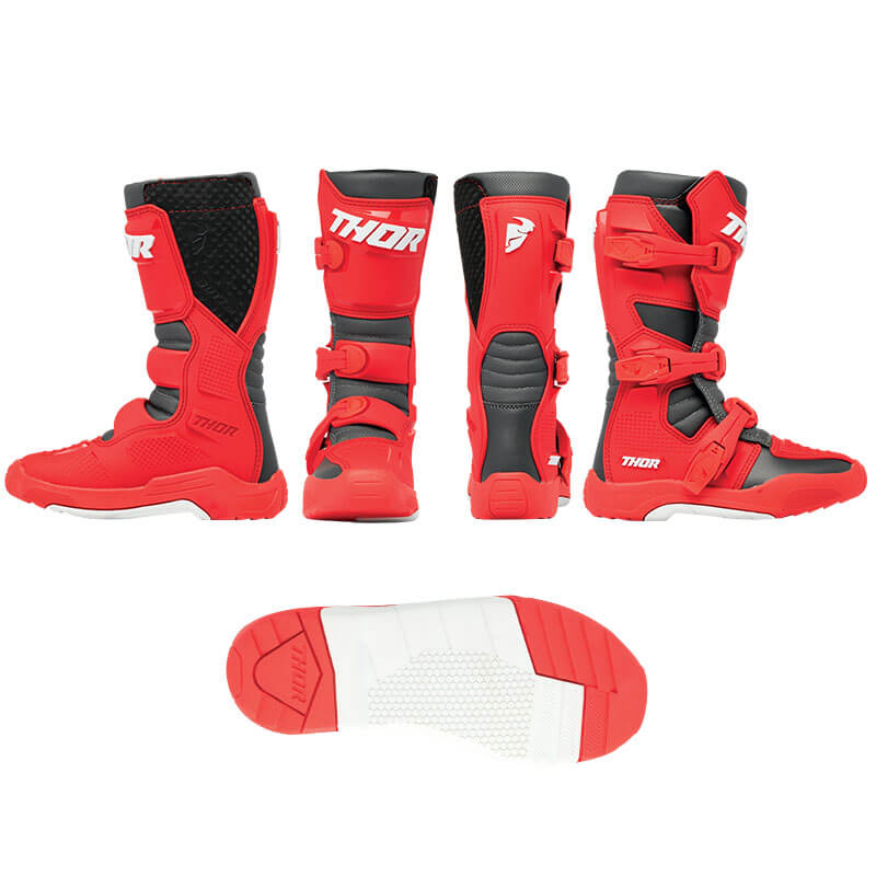 bottes thor mx blitz xr kid rouge noir cross