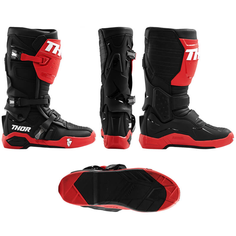 bottes thor mx radial noir rouge 2023 fxmotors