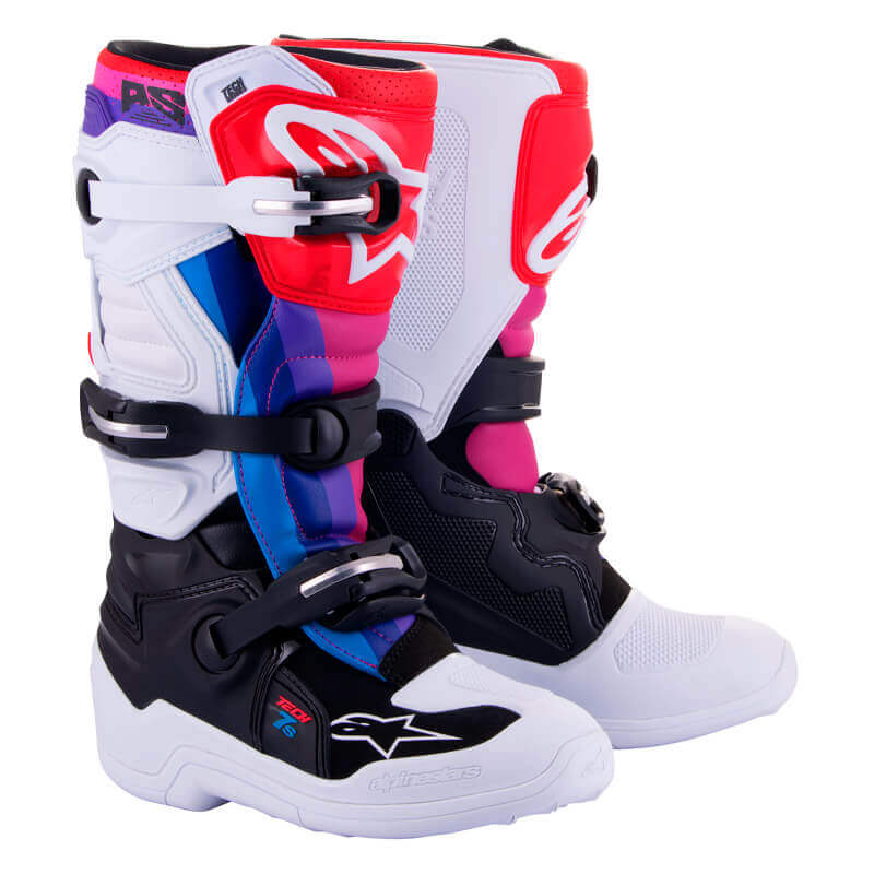 bottes youth alpinestars tech 7s 2024 rouge blanc mx