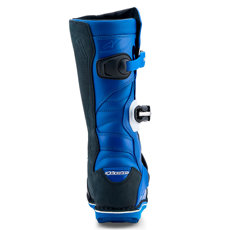 botttes tech t moto alpiestar  bleu noir blanc dos
