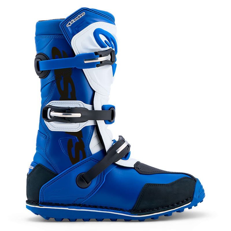 botttes tech t moto alpiestar  bleu noir blanc profil2