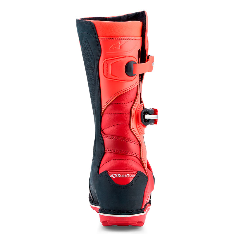 botttes tech t moto alpiestar  rouge orange noir blanc dos
