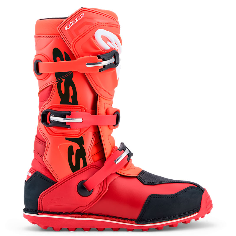 botttes tech t moto alpiestar  rouge orange noir blanc profil2