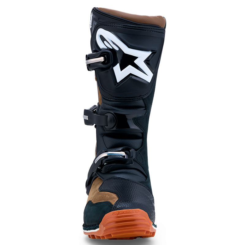 botttes tech t moto alpiestar marron noir camel face
