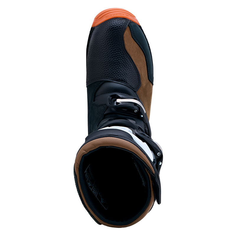 botttes tech t moto alpiestar marron noir camel haut