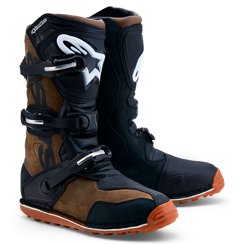 botttes tech t moto alpiestar marron noir camel x2