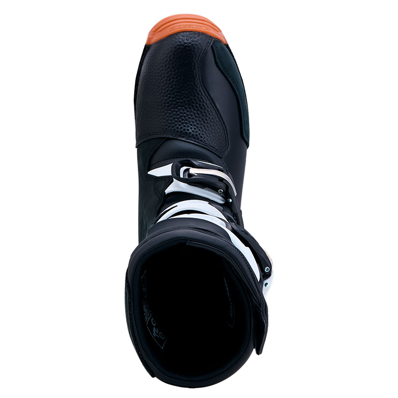 botttes tech t moto alpiestar noir blanc camel haut