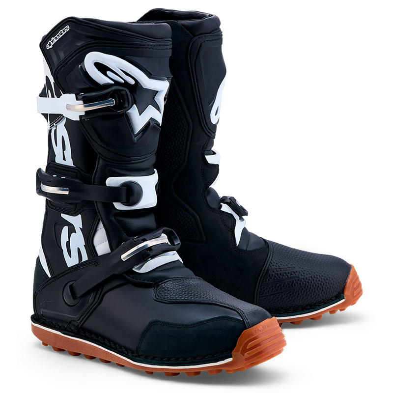 botttes tech t moto alpiestar noir blanc camel x2