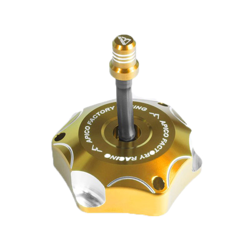 bouchon de reservoir essence anodisee apico motocross enduro jaune