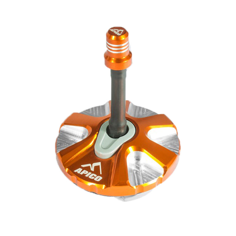 bouchon de reservoir essence anodisee apico motocross enduro orange