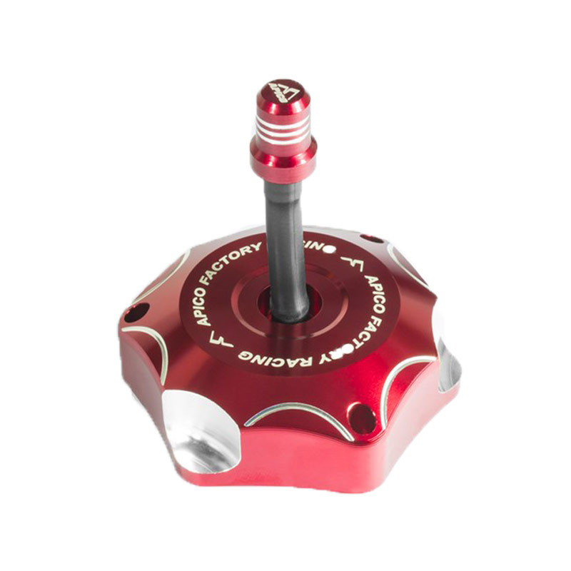 bouchon de reservoir essence anodisee apico motocross enduro rouge