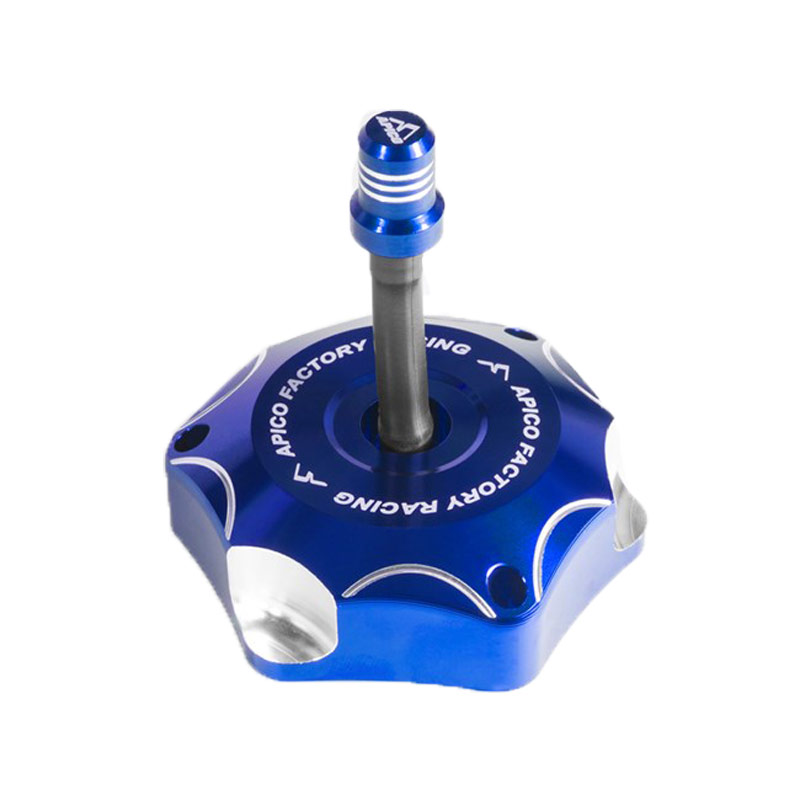 bouchon de reservoir essence anodisee apico motocross enduro yamaha bleu