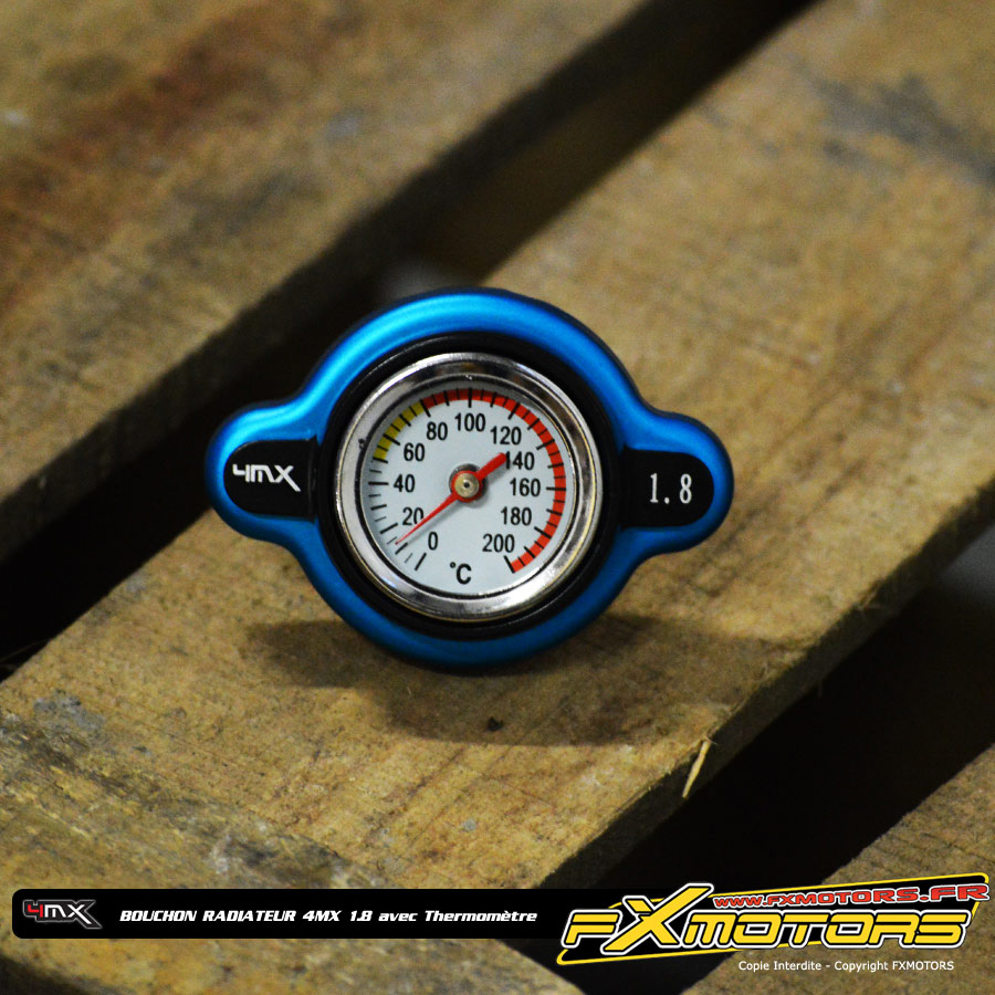 bouchons radiateurs motocross 4mx thermometre bleu