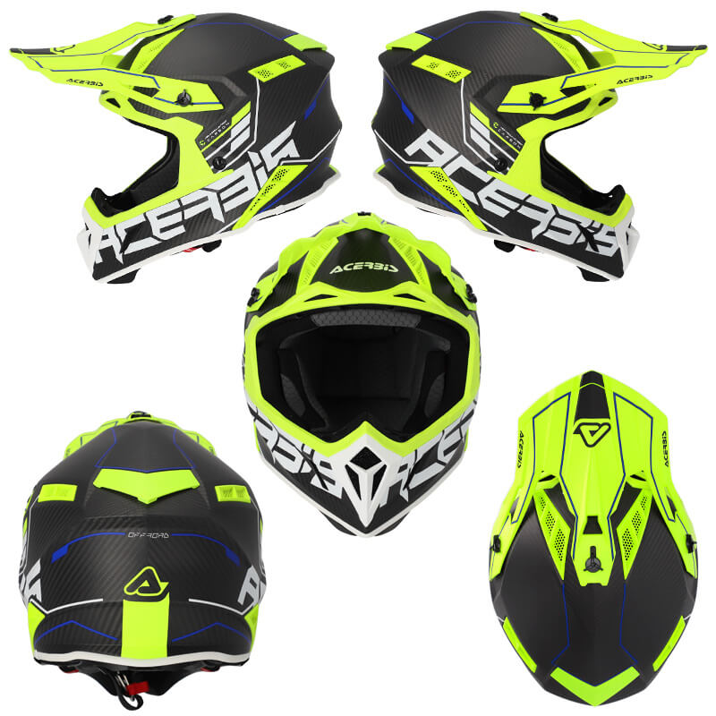 casque acerbis impact steel carbon 22 06 noir jaune fluo 2023 enduro