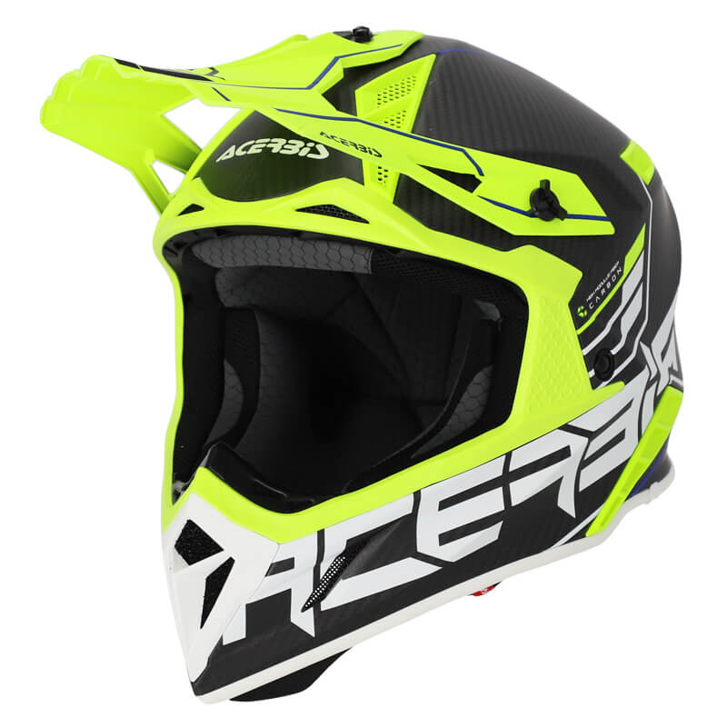 casque acerbis impact steel carbon 22 06 noir jaune fluo 2023