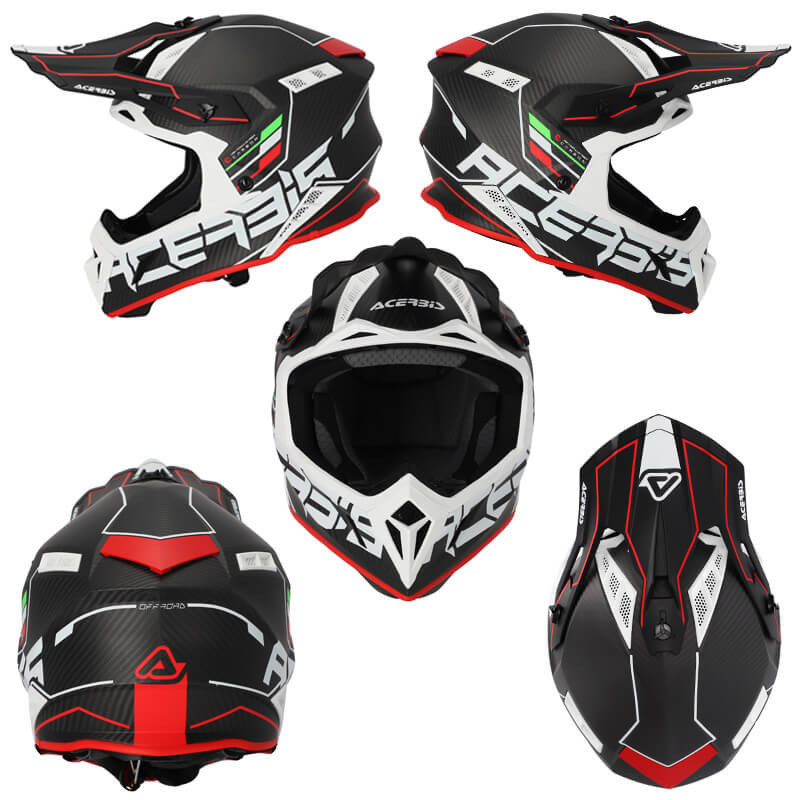 casque acerbis impact steel carbon 22 06 noir rouge 2023 enduro