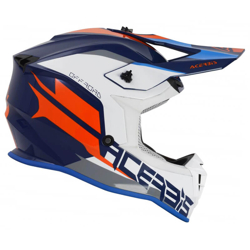 casque acerbis linear bleu orange 2021 motocross