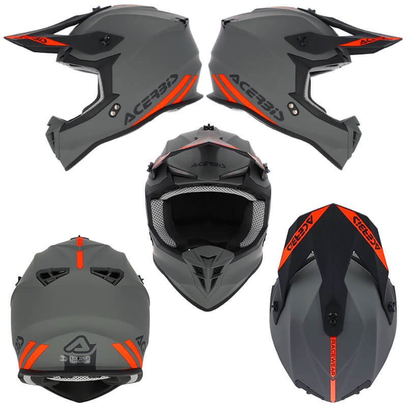 casque acerbis linear color gris 2025 enduro