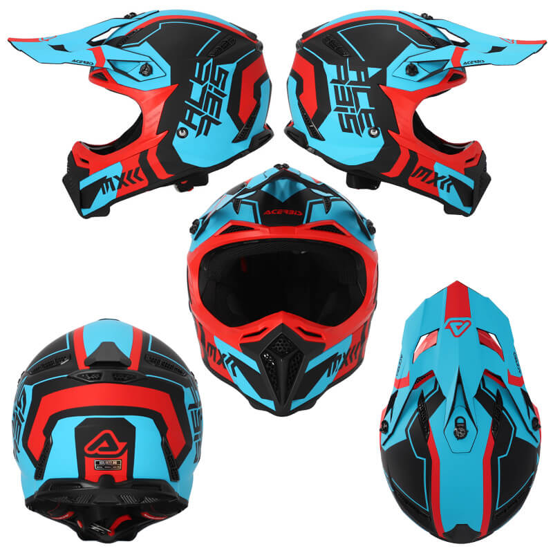 casque acerbis profile 5 22 06 bleu rouge 2023 enduro