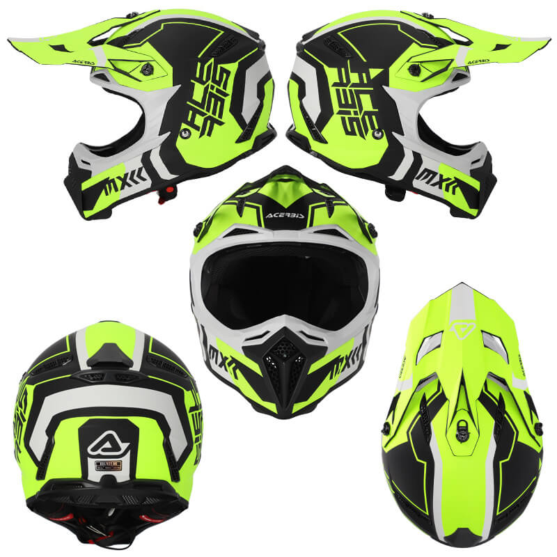 casque acerbis profile 5 22 06 jaune fluo 2023 enduro