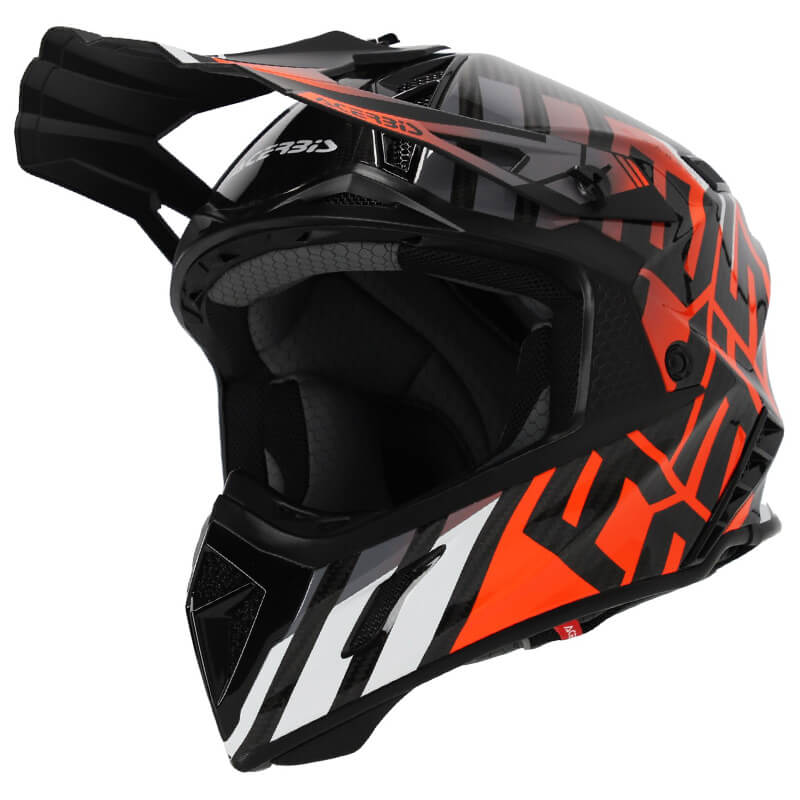 casque acerbis steel carbon orange 2024 cross