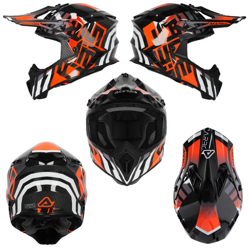 casque acerbis steel carbon orange 2024 enduro