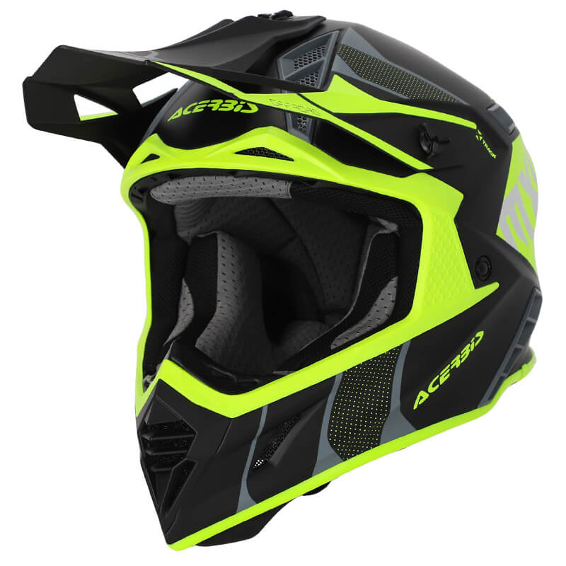 casque acerbis x track 22 06 noir jaune fluo 2023 cross