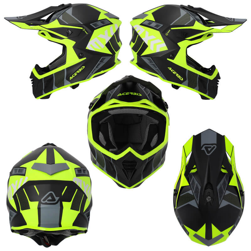 casque acerbis x track 22 06 noir jaune fluo 2023 enduro