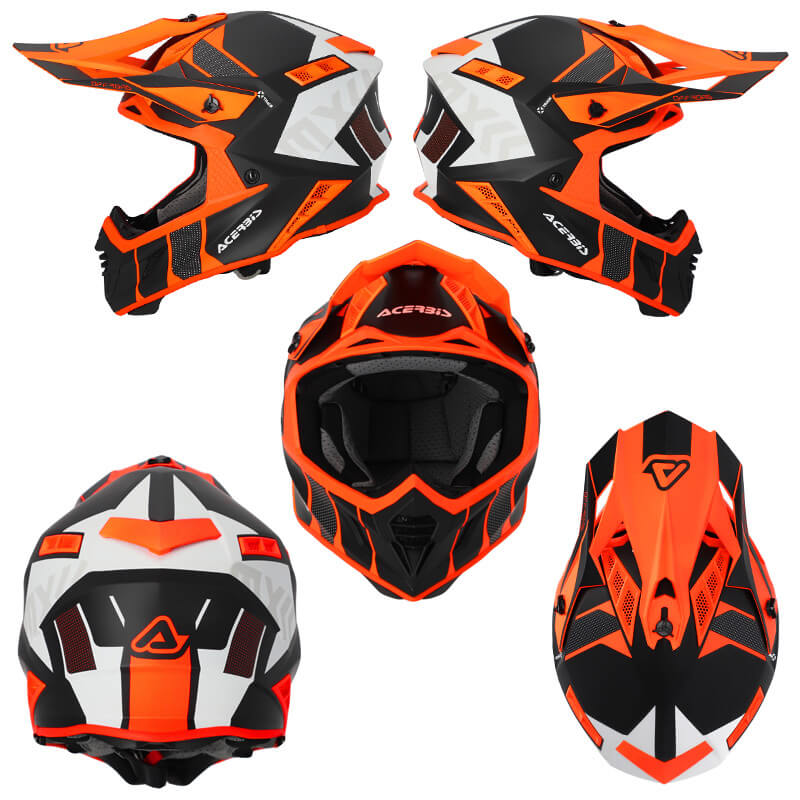 casque acerbis x track 22 06 noir orange fluo 2023 enduro