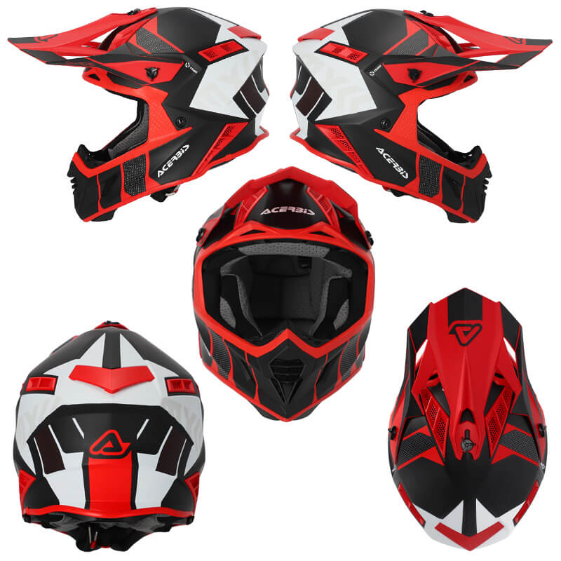 casque acerbis x track 22 06 noir rouge 2023 enduro