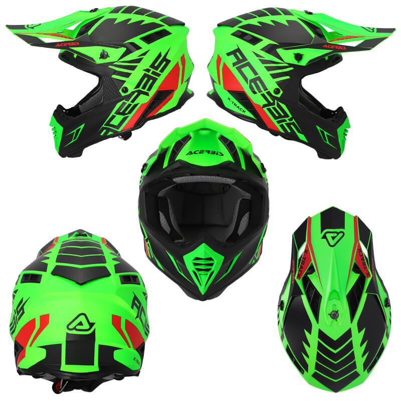 casque acerbis x track 22 06 noir vert fluo 2023 enduro