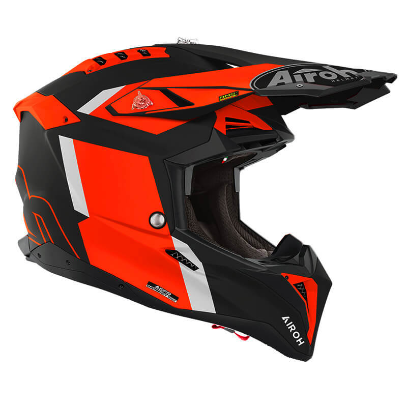 casque airoh aviator 3 glory 2024 orange fluo cross