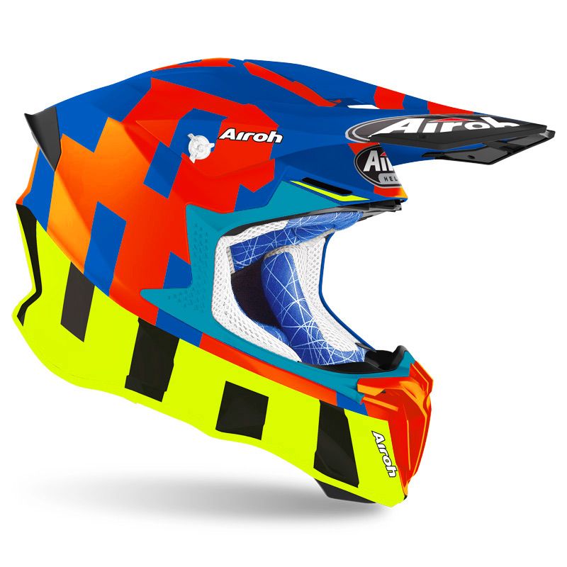 AIROH Casque Twist 2.0 Frame jaune//bleu gloss
