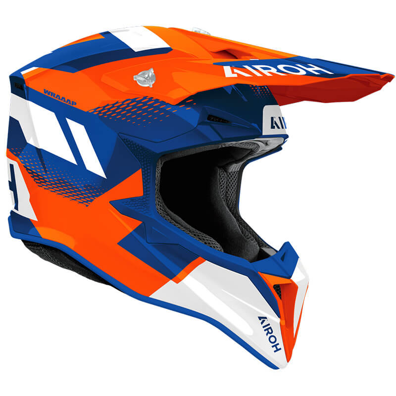 casque airoh wraaap vision bleu orange cros