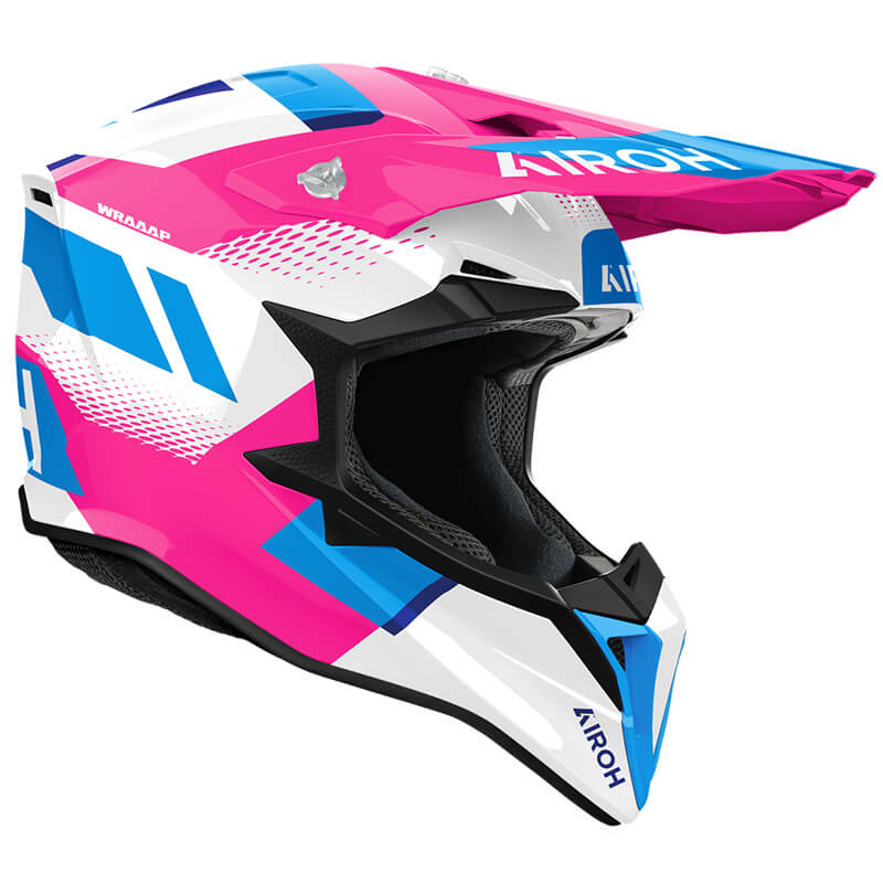 casque airoh wraaap vision rose bleu cross