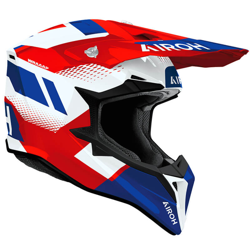 casque airoh wraaap vision rouge bleu cross