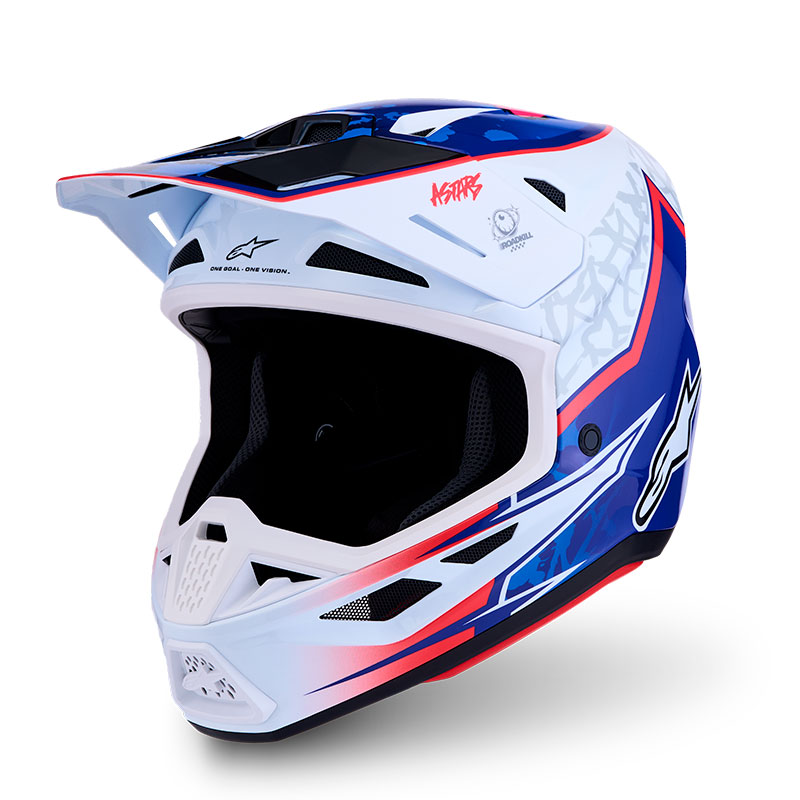 casque alpinestar s m7 blaster helmet blancbleu rouge cote1