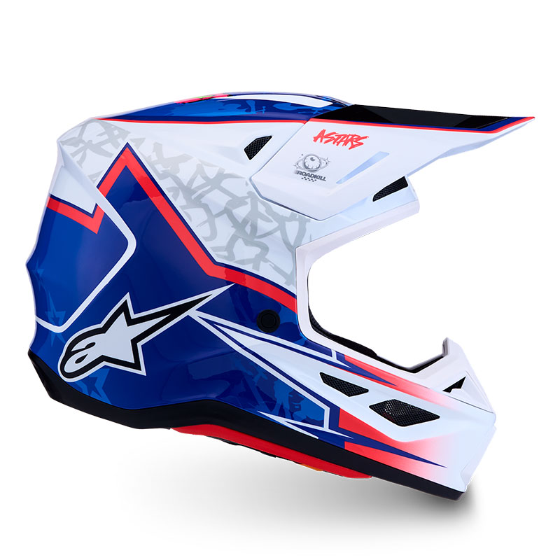 casque alpinestar s m7 blaster helmet blancbleu rouge cote4