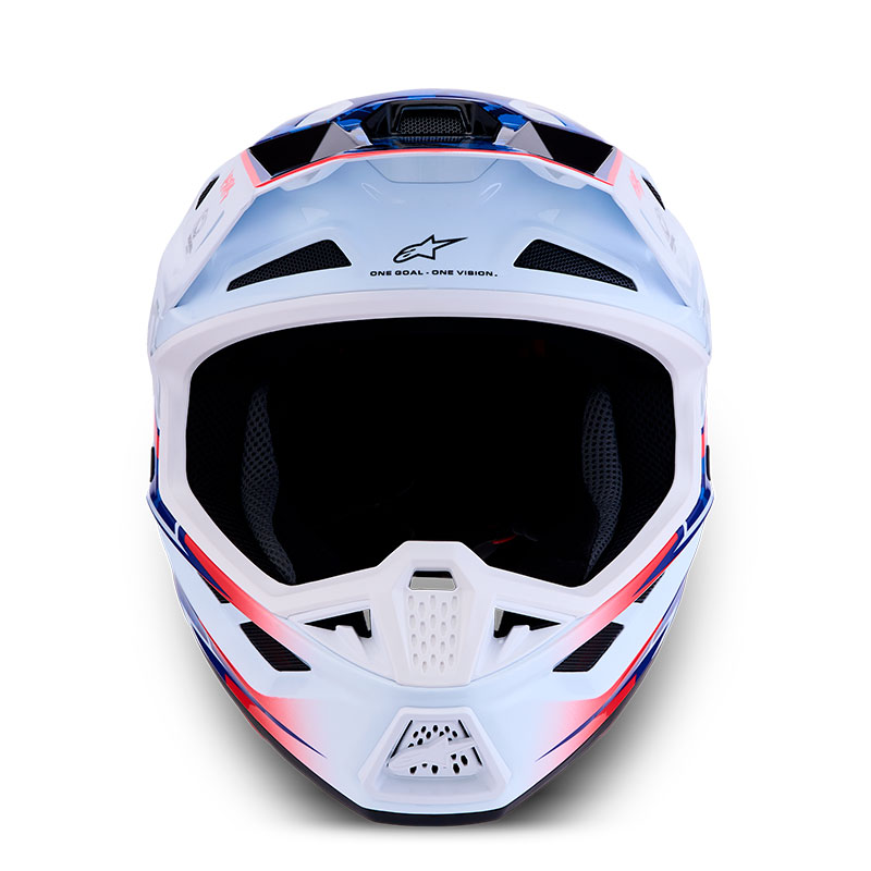 casque alpinestar s m7 blaster helmet blancbleu rouge face